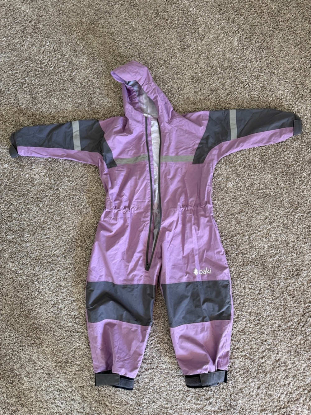 OAK Lilac and Gray Kids Waterproof One-Piece Coverall